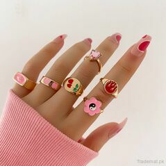Pink Yin Yang - Rings Set, Rings - Trademart.pk