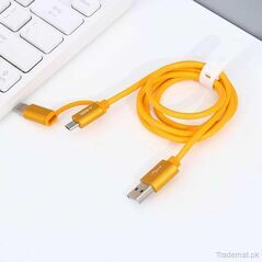 Orange Data Cable ( 2 in 1 ), Data Cables - Trademart.pk