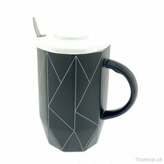 Black With White Lines Coffee Mug, Mugs - Trademart.pk