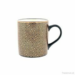 Circular Pattern Mug - Black And Gold, Mugs - Trademart.pk