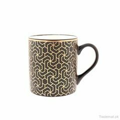 Crisscross Pattern Mug - Brown And Gold, Mugs - Trademart.pk