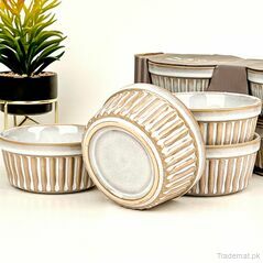 Danny Home Ramekins (Set Of 04) - Caramel White, Bakeware Set - Trademart.pk