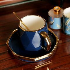 Deep Blue N Gold Coffee | Tea Cup, Mugs - Trademart.pk