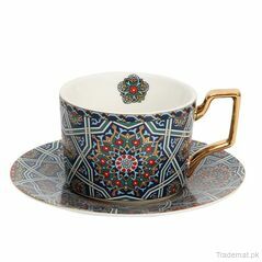 Floral Pattern Moroccan Style Coffee/Tea Cup With Saucer, Mugs - Trademart.pk