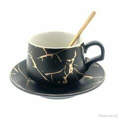 Golden Hand Print Coffee/Tea Mug - Black, Mugs - Trademart.pk