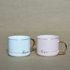 Her & Love Coffee Mug - Pair, Mugs - Trademart.pk