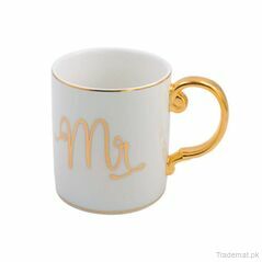 Mr. & Mrs. Couple Mugs (White & Gold), Mugs - Trademart.pk