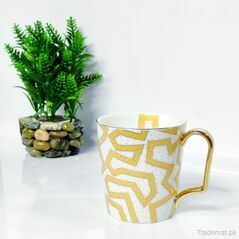 Multi-Colored Moroccan Style Coffee/Tea Cups - Yellow, Gold & Orange, Mugs - Trademart.pk