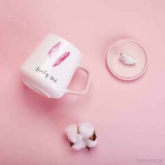 Pink N White Lovely Girl Coffee/Tea Mug With Lid, Mugs - Trademart.pk