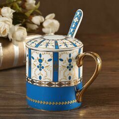Turkish Mosaic Gold Coffee/Tea Mug, Mugs - Trademart.pk