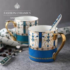 Turkish Mosaic Gold Coffee/Tea Mug, Mugs - Trademart.pk