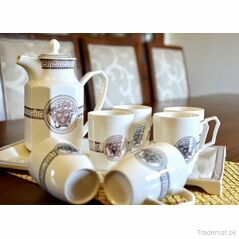 Versace Coffee Set - 6 Cups, Kettle With Serving Tray, Mugs - Trademart.pk