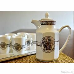 Versace Coffee Set - 6 Cups, Kettle With Serving Tray, Mugs - Trademart.pk
