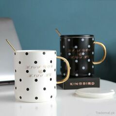 White Coffee/Tea Mug With Dots, Mugs - Trademart.pk
