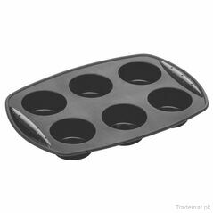 6 Cup Black Silicone Muffin Mould, Dessert Moulds - Trademart.pk