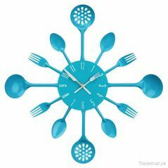 Blue Cutlery Metal Wall Clock, Wall Clock - Trademart.pk