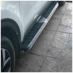 Side Steps Running Boards Nerf Bars Aluminum Rails Black with Blue Lines Version 4 for KIA Sportage 2019 to 2020, Running Board - Side Step - Trademart.pk