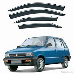 Suzuki Mehran 1992 to 2020 - Black Tinted Chrome Trim Air Press - Door Window Visor - Vent Shade - Sun Guard, Air Press - Sun Visors - Trademart.pk