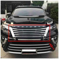 Front Grill Chrome Black Taiwan for Toyota Fortuner 2017 to 2020, Front Bumper Grills - Trademart.pk