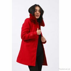 Removable Fur Collar Coat, Women Coat - Trademart.pk