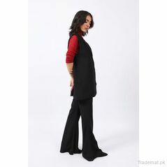 Sleeveless Blazer with Notch Collar, Women Coat - Trademart.pk