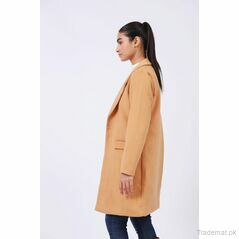 Coat with Back Pleate, Women Coat - Trademart.pk