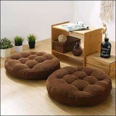 Brown Round Floor Cushion Design 113, Floor Cushions - Trademart.pk