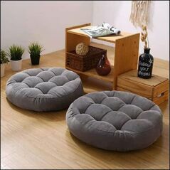 Grey Round Floor Cushion Design 112, Floor Cushions - Trademart.pk