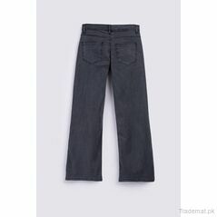 Wide Leg Grey Spray Denim, Women Jeans - Trademart.pk