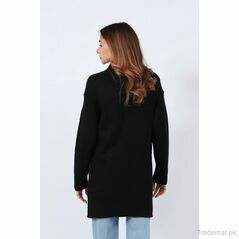 Pullover with Back High Neck Detail, Women Sweater - Trademart.pk