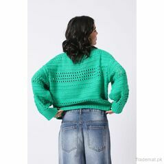 Crochet Short Sweater, Women Sweater - Trademart.pk