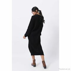 Long Sweater Dress with Side Slit, Women Sweater - Trademart.pk