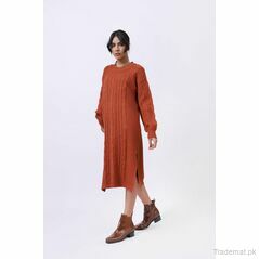 Long Sweater Dress with Side Slit, Women Sweater - Trademart.pk