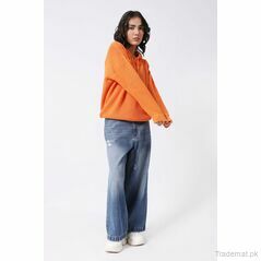 Relax-Fit Hooded Sweater, Women Sweater - Trademart.pk