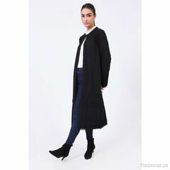 Long Cardigan with Lace Detail, Women Cardigan - Trademart.pk