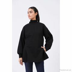 Bloused Sleeves Sweatshirt, Women Sweatshirt - Trademart.pk