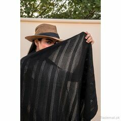 Linear Pattern Knitted Shawl, Women Shawls - Trademart.pk
