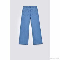 Solid Wide Legged Pants, Women Jeans - Trademart.pk
