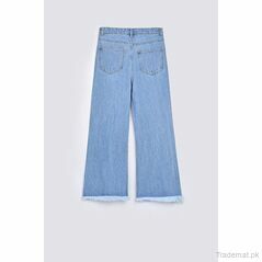 Bottom Frayed Flared Pants, Women Jeans - Trademart.pk