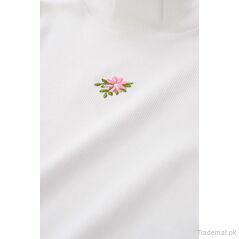 Girls Rib High Neck With Embroidered, Girls Tops & Tees - Trademart.pk
