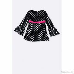 Girls Polka Dots Velvet Top, Girls Shirts - Trademart.pk