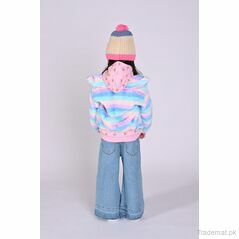 Girls Colorful Stripe Fur Jacket, Girls Jackets - Trademart.pk