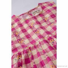 Girls Printed Check Dress, Girls Dresses - Trademart.pk