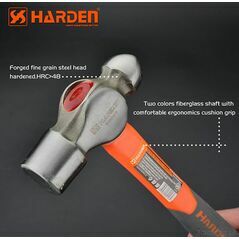 Harden Ball Pein Hammer with Fiberglass Handle 0.45kg, Hammers - Trademart.pk