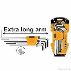 Ingco 9pcs Hex key set extra long arm HHK11092, Hex Key - Trademart.pk