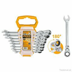 Ingco 8 Pcs Flexible Ratchet spanner set HKSPAR1083, Spanners - Trademart.pk