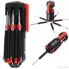 Compact 8 In 1 Multi Screwdriver Tool Set With 6 LED Torch, Screwdrivers - Trademart.pk