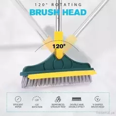 In 1 Multi-Functional Rotating Floor Scrub Brush With Long Handle, Toilet Brush Holder - Trademart.pk