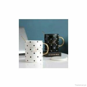 Black Coffee/Tea Mug With Dots, Mugs - Trademart.pk