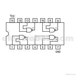 74LS03 Quad 2-input Positive NAND with Open Collector Output Gate IC, Logic ICs - Trademart.pk